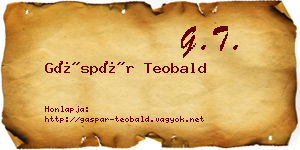 Gáspár Teobald névjegykártya